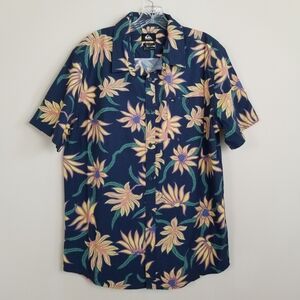 Quicksilver Short Sleeve Tropical Shirt Medium Regular Fit Medium